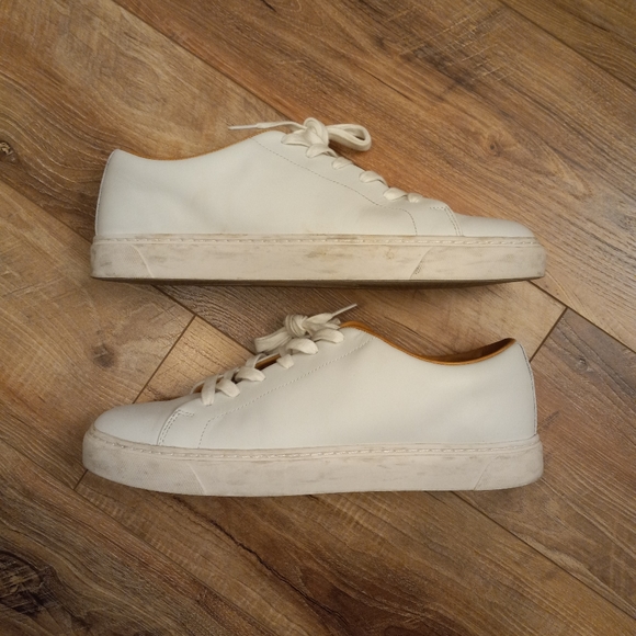 JCrew J Crew Men's Court Sneakers White Leather Size 11 EUC - Picture 7 of 7